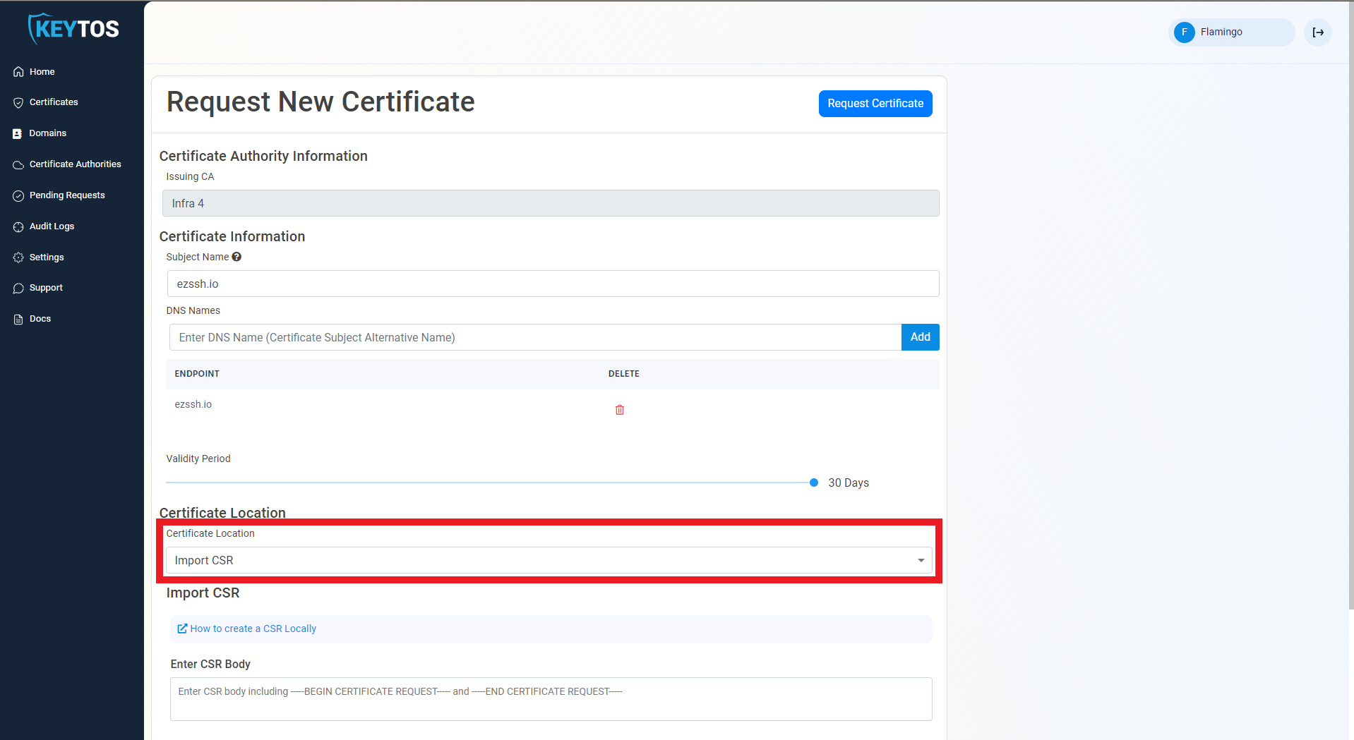 Create Certificate
